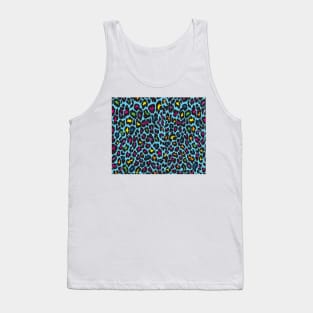 Rainbow Cheetah on Turquoise Tank Top